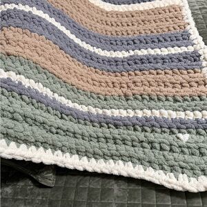 Cozy Striped Knit Blanket
